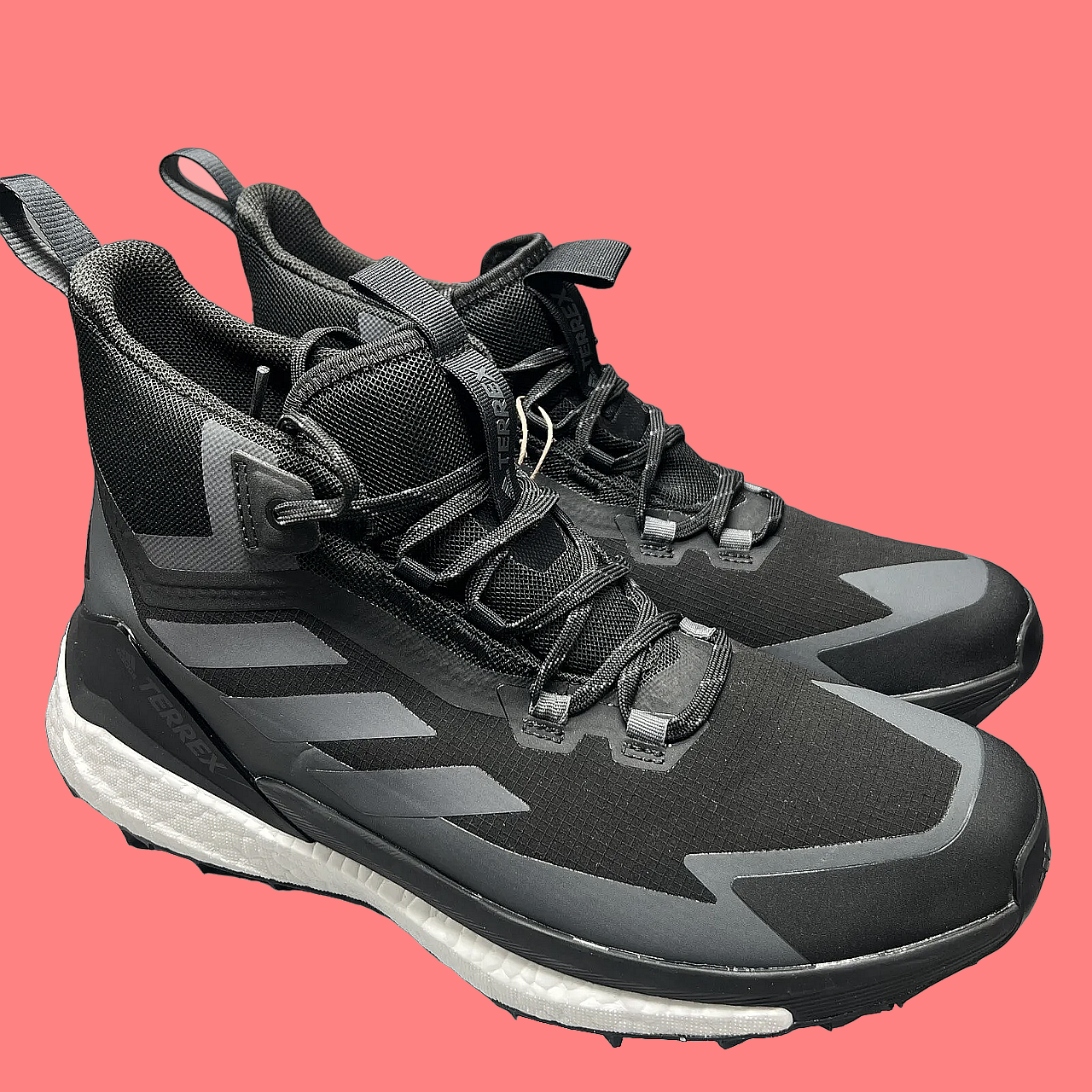 Adidas Mens Size 15 TERREX FREE HIKER GORETEX 2.0 Hiking Shoes Black/Grey GZ3286