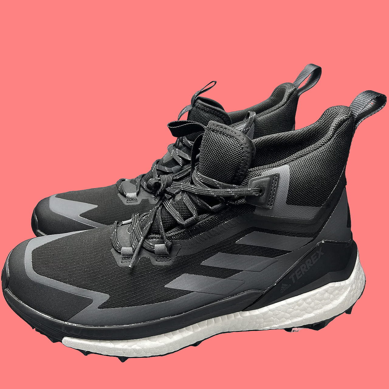 Adidas Mens Size 15 TERREX FREE HIKER GORETEX 2.0 Hiking Shoes Black/Grey GZ3286