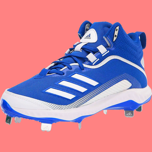Adidas Icon 6 Bounce Mid Metal Baseball Cleats FV9357 Blue/White Size 15 Mens