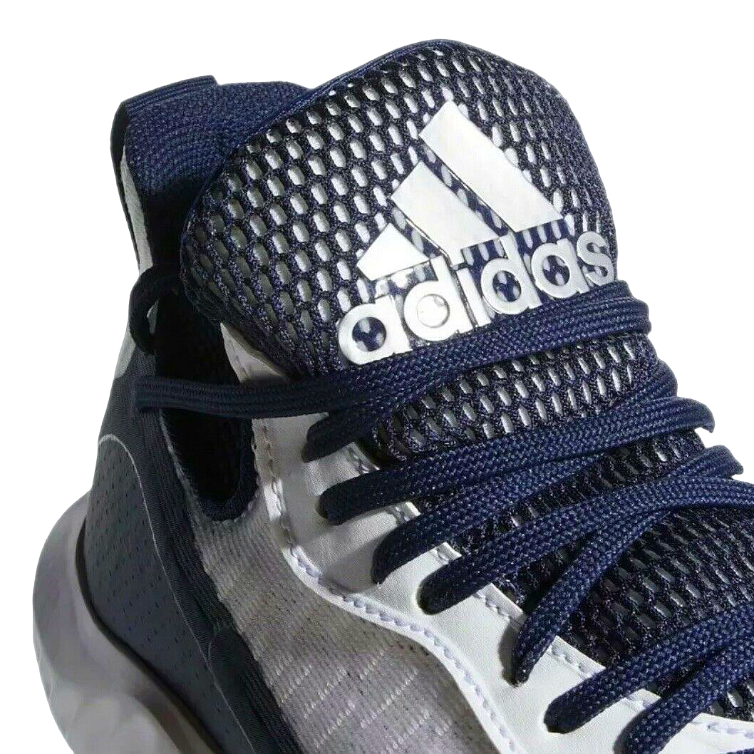 Adidas Icon V Bounce Baseball Cleats Metal Mens Size 16 White, Blue Iced Out